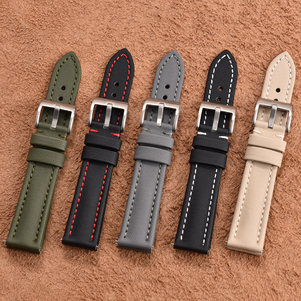 Leather Strap Quick Release - Waterproof Sailcloth Leather Strap 18mm 20mm