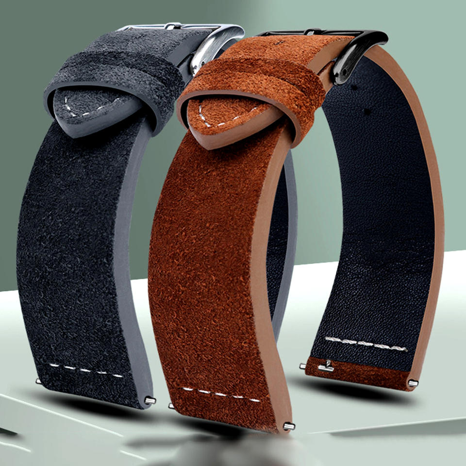 Suede Strap Watch - Vintage Suede Leather Watch Strap 23mm