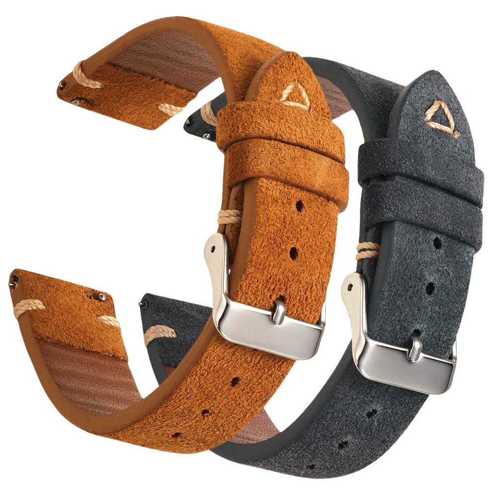 Suede Strap Watch - Suede Leather Watch Strap 18mm 19mm