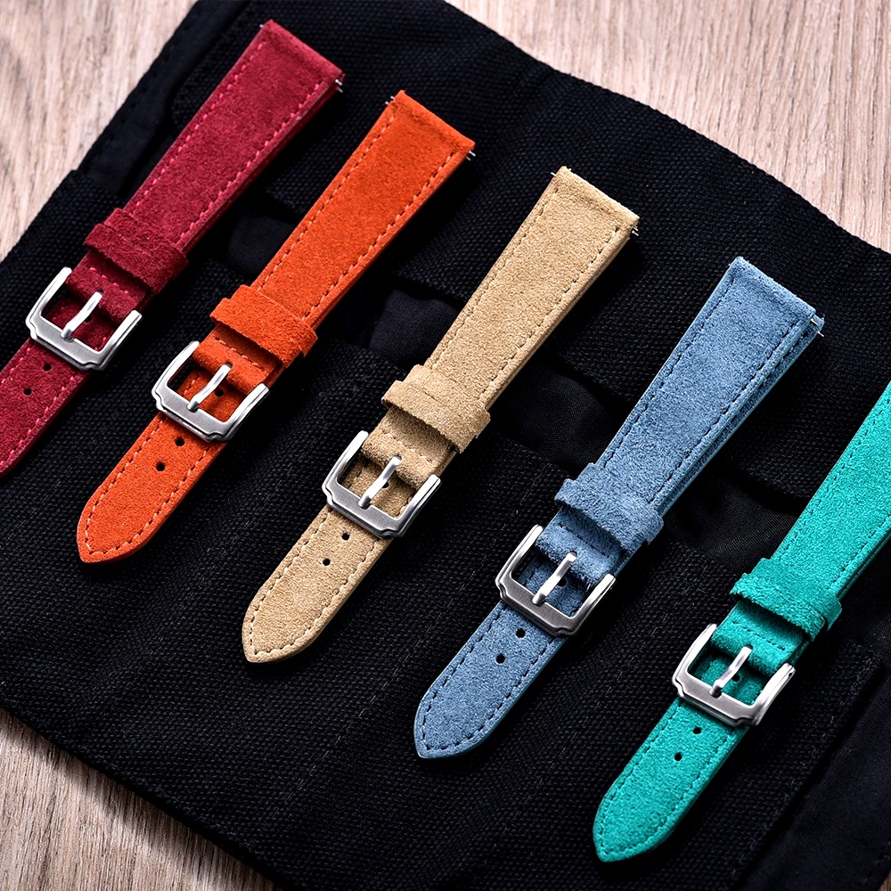 Suede Strap Watch - Vintage Leather Watch Band 18mm 19mm