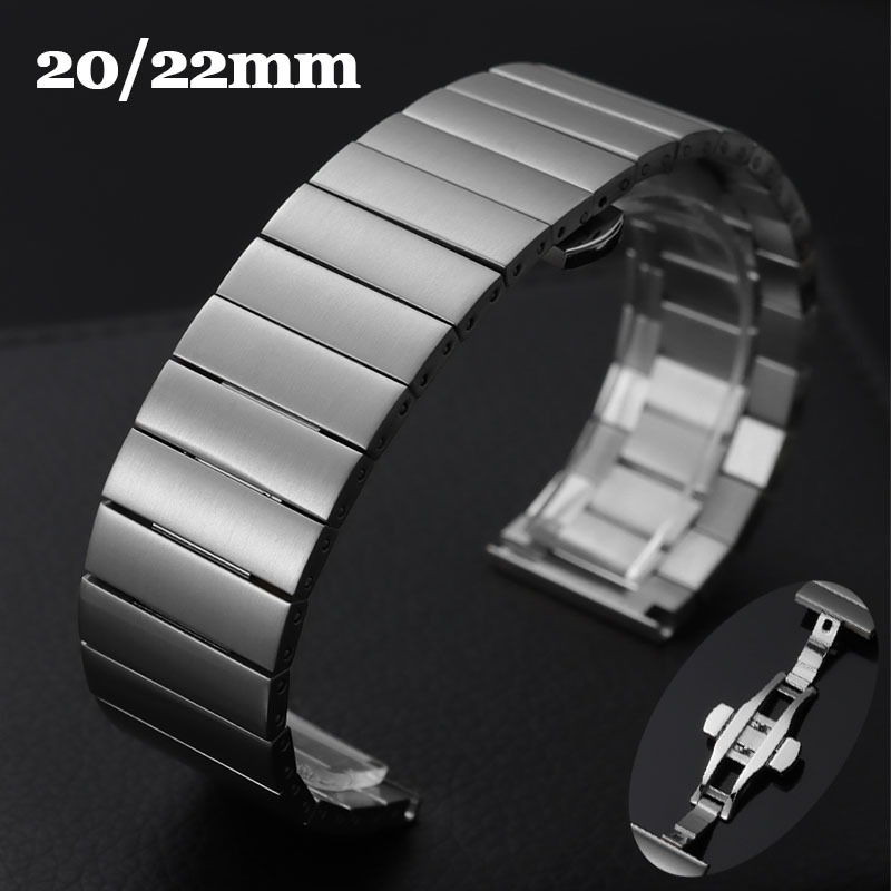 Butterfly Clasp Deployant - Solid Stainless Steel Watch Band 18mm