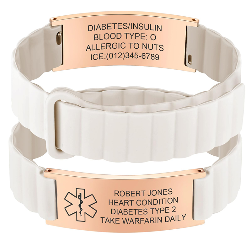 Custom Medical ID Bracelet for - Silicone Band Women บทวิจารณ์และราคา