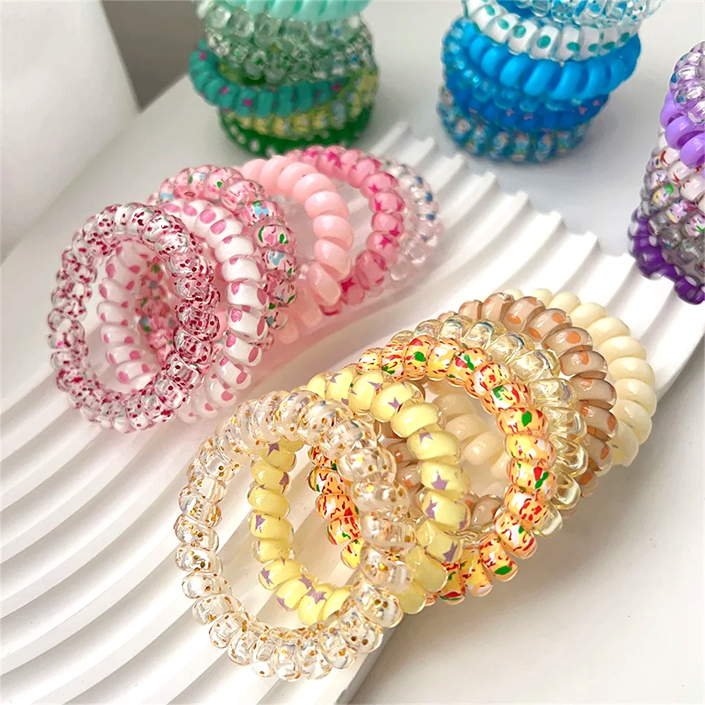 6pcs Sweet Cute Colorful Spira - Silicone Band Women บทวิจารณ์และราคา