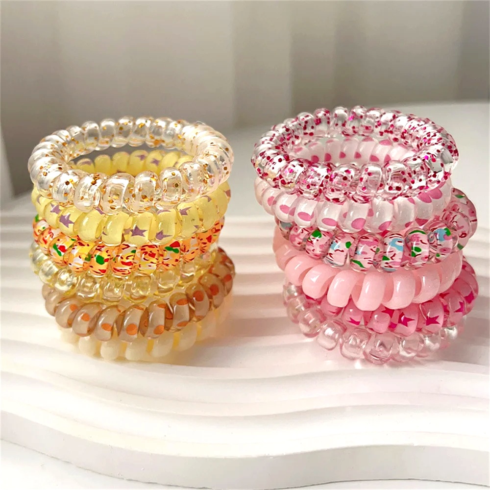 6pcs Sweet Cute Colorful Spira - Silicone Band Women บทวิจารณ์และราคา