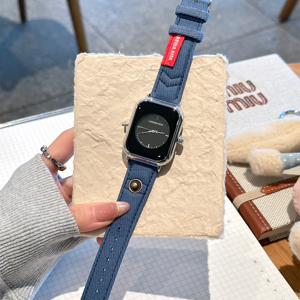 New Stylish Square Watch With  - Canvas Strap Watch บทวิจารณ์และราคา