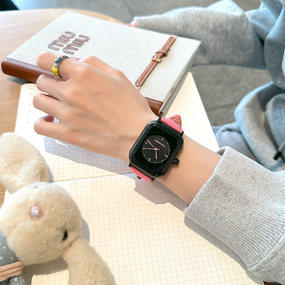 New Stylish Square Watch With  - Canvas Strap Watch บทวิจารณ์และราคา