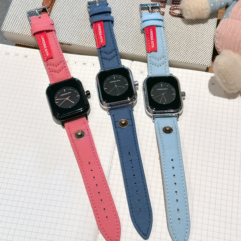 New Stylish Square Watch With  - Canvas Strap Watch บทวิจารณ์และราคา