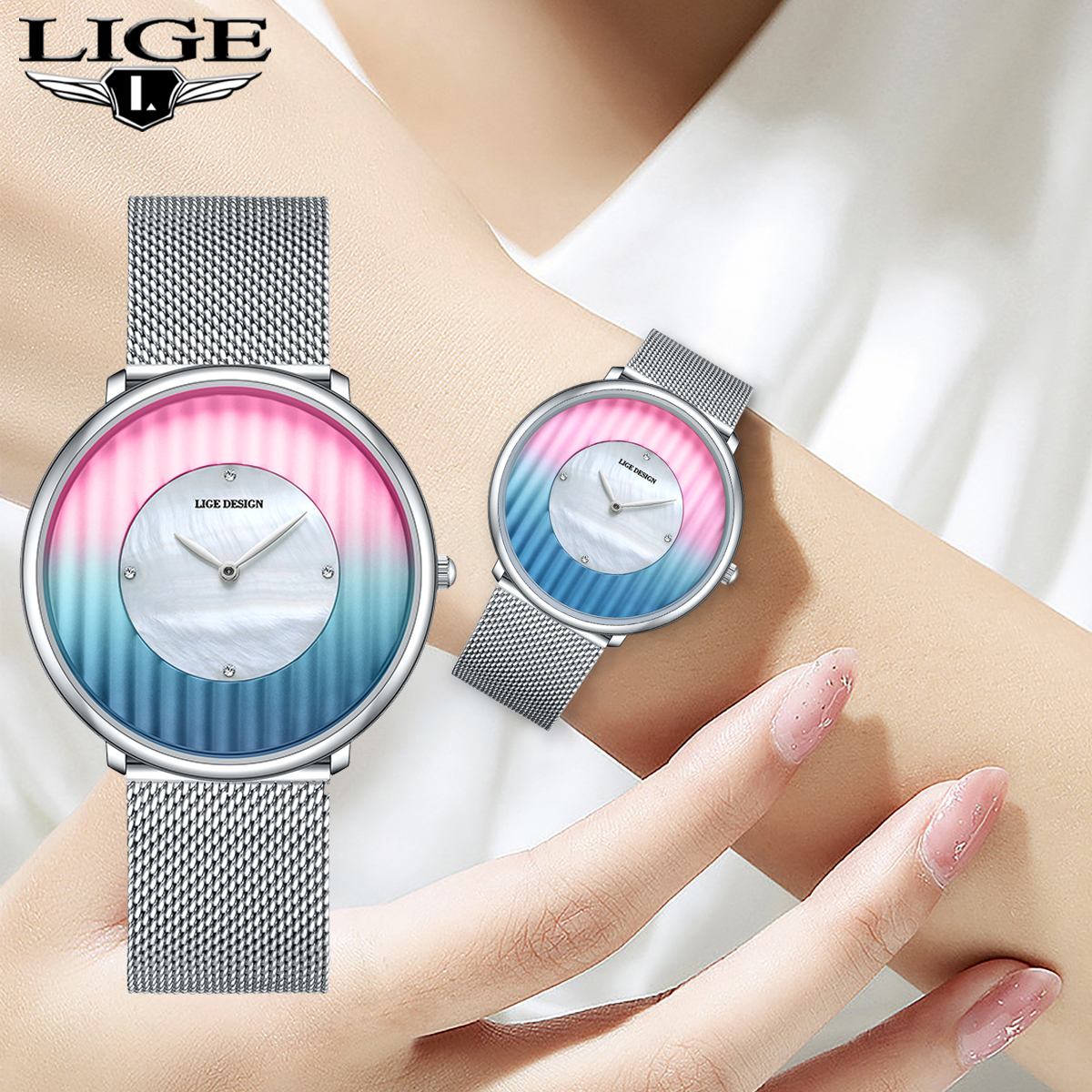 LIGE Women Watch Top Luxury Br - Stainless Bracelet Diver บทวิจารณ์และราคา