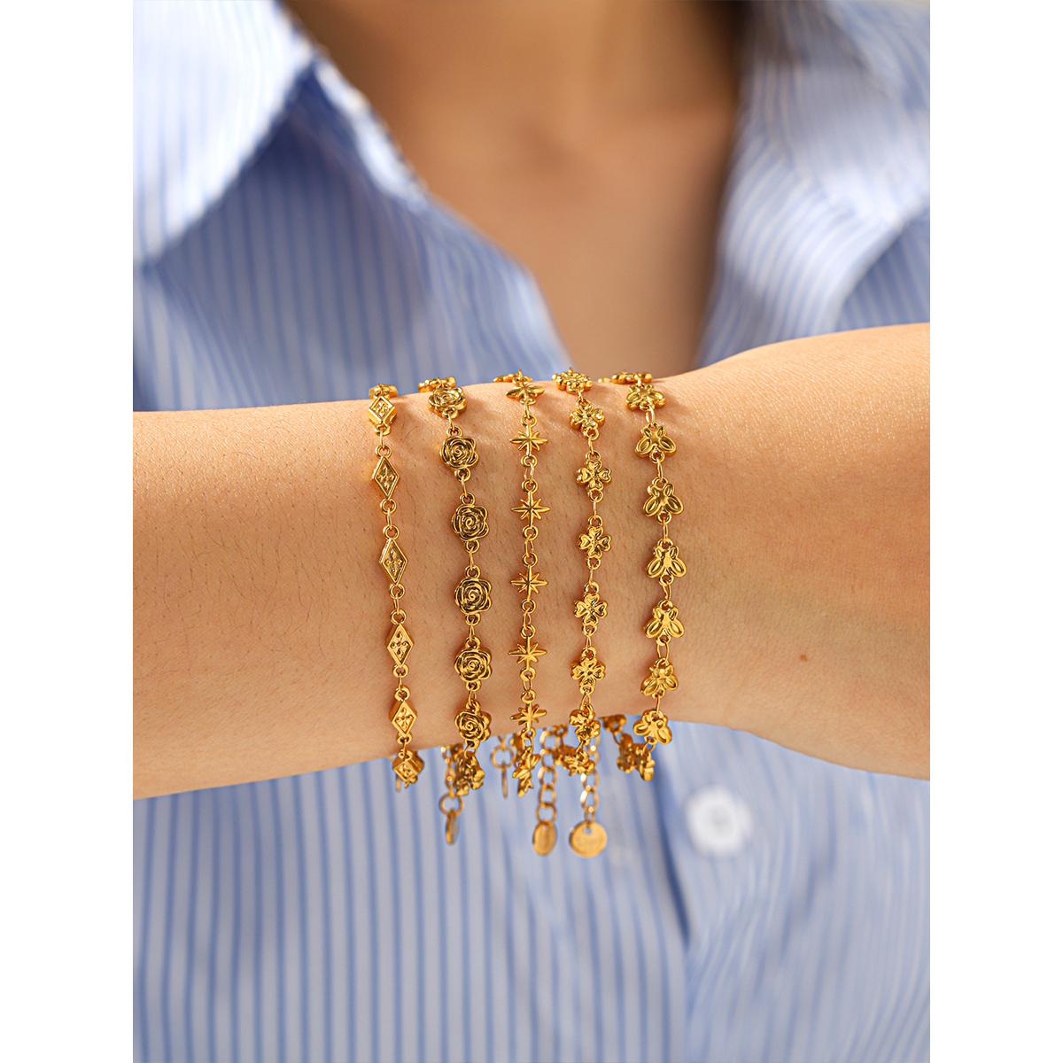 Butterfly Flower Charm Bracele - Butterfly Clasp Deployant บทวิจารณ์และราคา