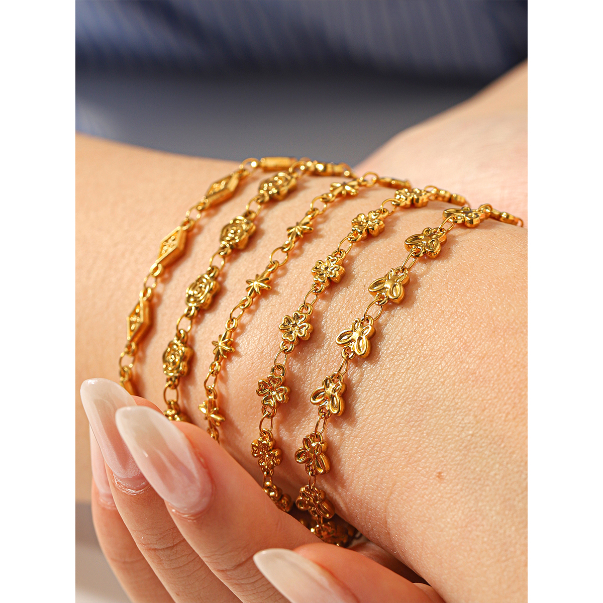 Butterfly Flower Charm Bracele - Butterfly Clasp Deployant บทวิจารณ์และราคา