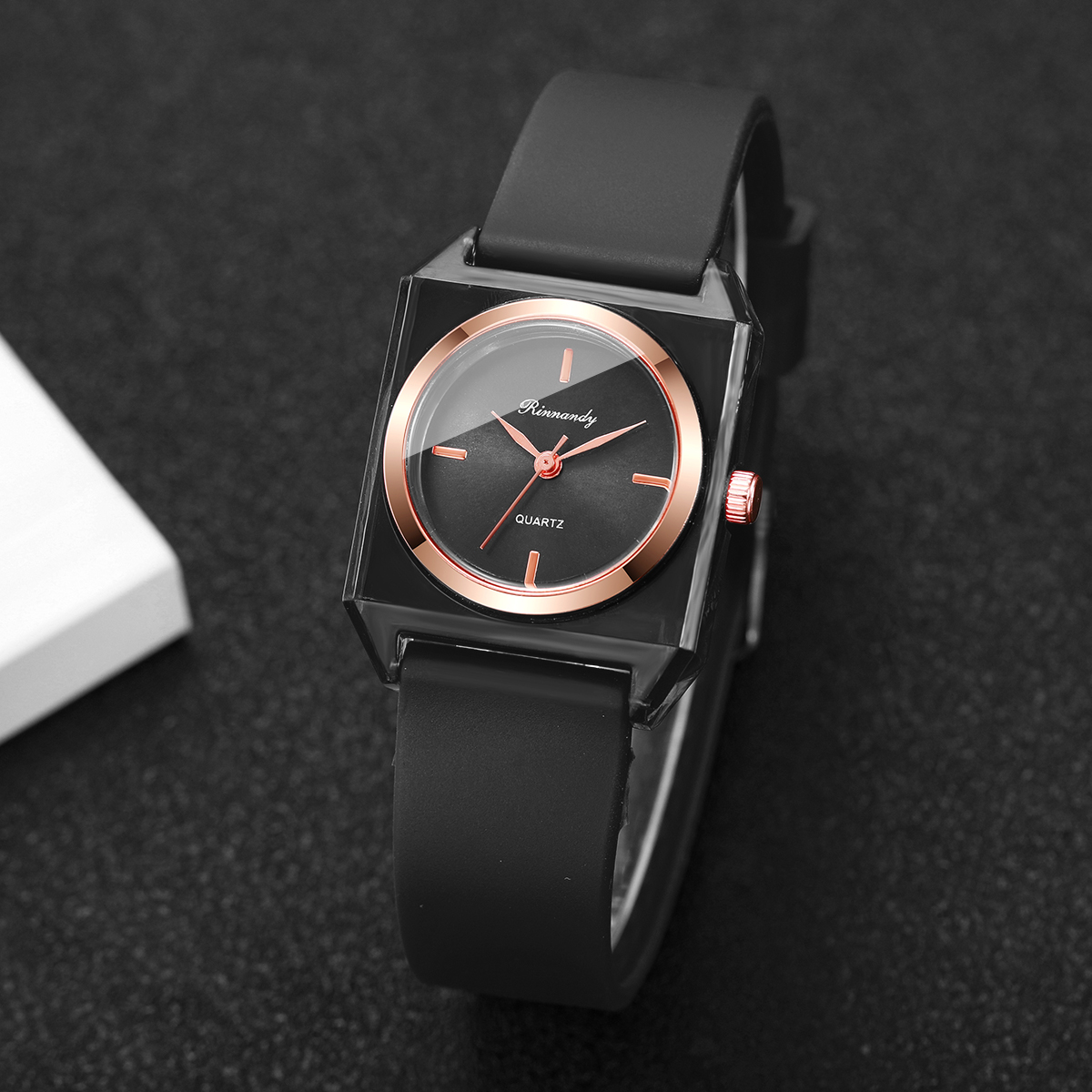 Fashion Rectangle Silicone Ban - Silicone Band Women บทวิจารณ์และราคา