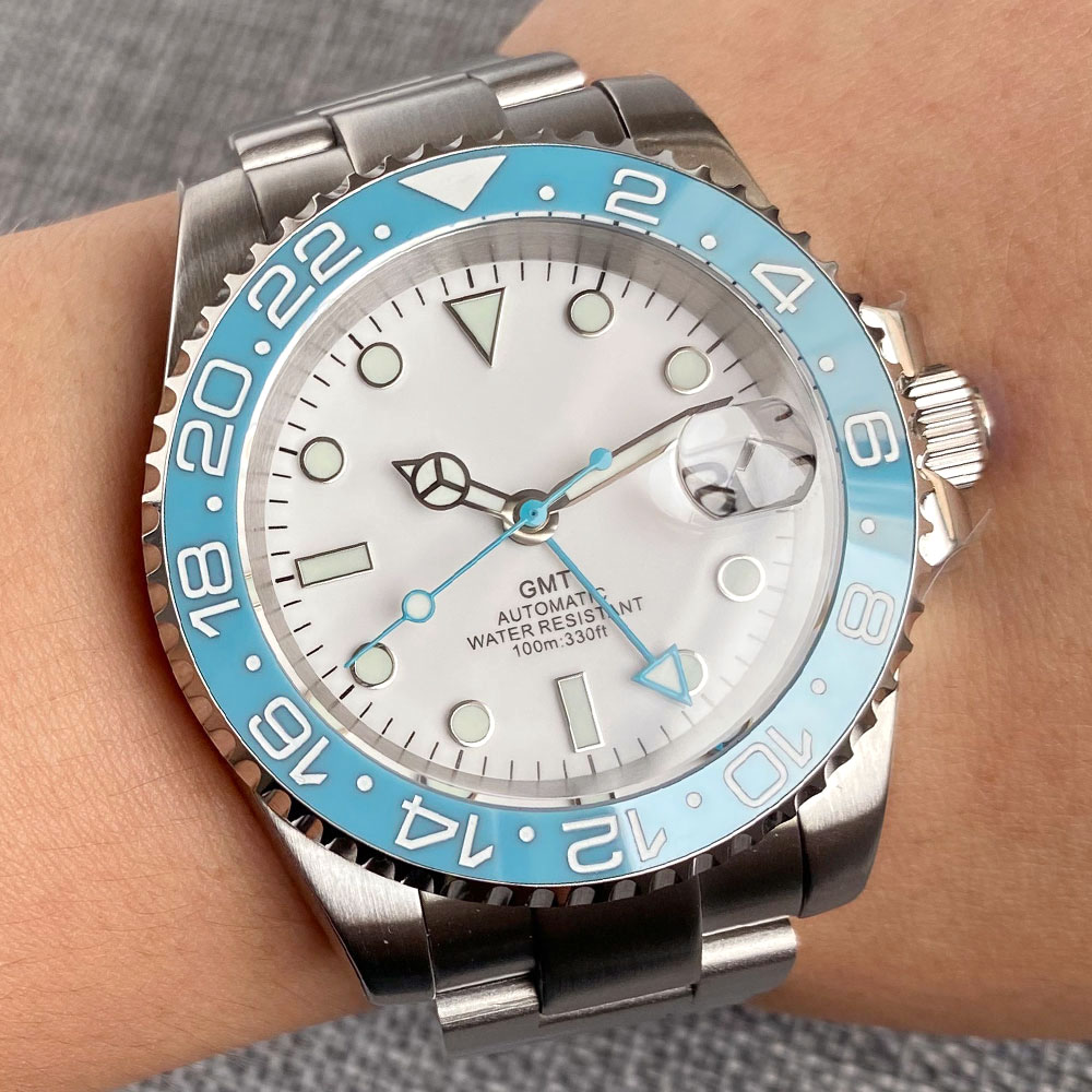 Customized 40mm Ice Blue Dial  - Stainless Bracelet Diver บทวิจารณ์และราคา