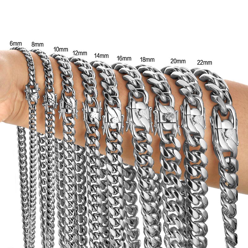 316L Stainless Steel Miami Cur - Butterfly Clasp Deployant บทวิจารณ์และราคา