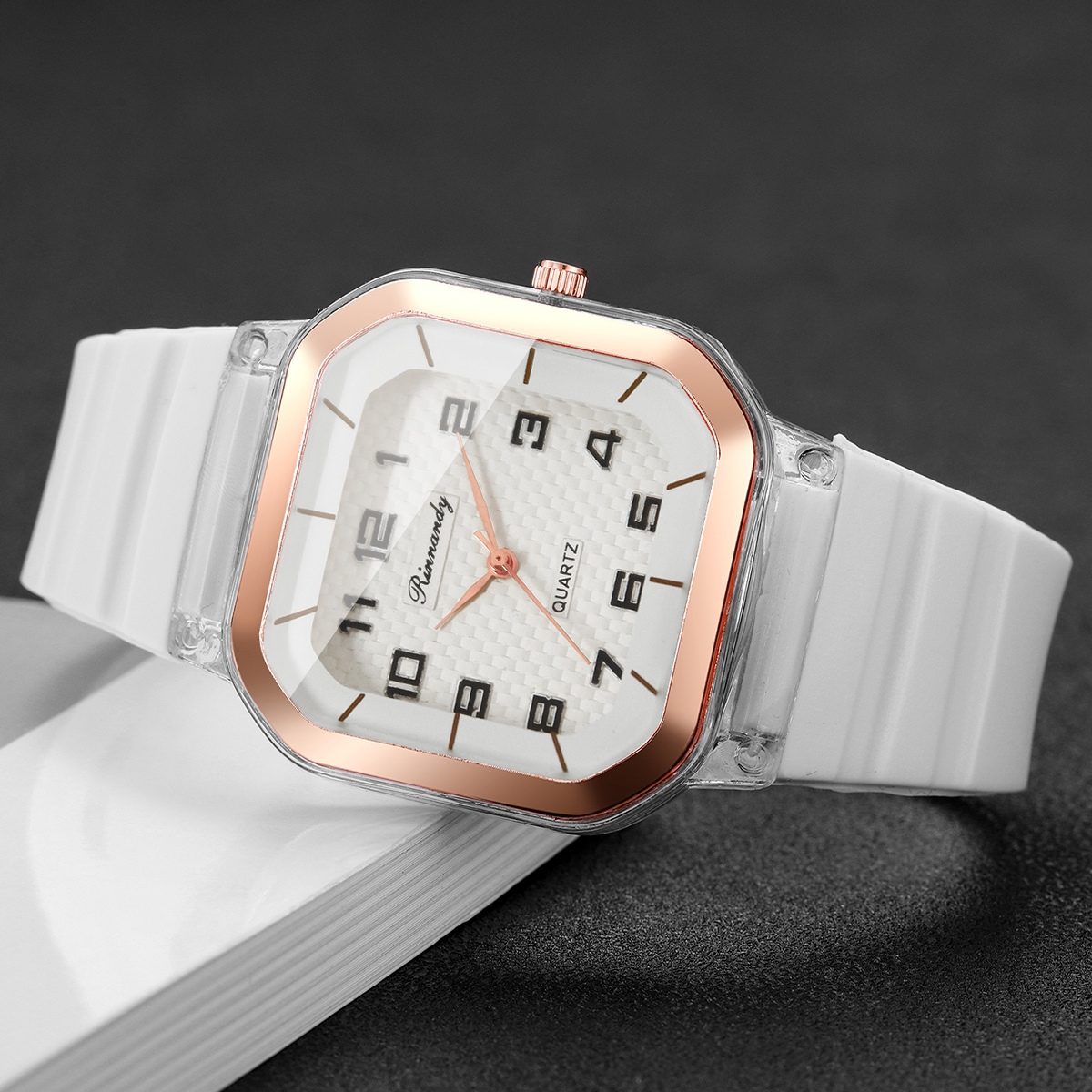 5PCS Fashion Square Dial Women - Silicone Band Women บทวิจารณ์และราคา