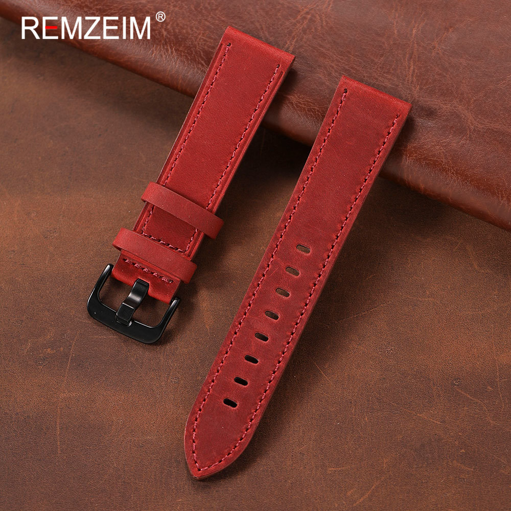 Classic Men's Crazy Horse Leat - Leather Strap Quick Release บทวิจารณ์และราคา