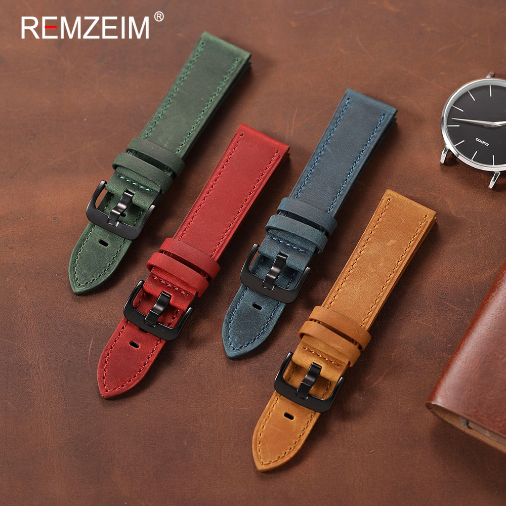 Classic Men's Crazy Horse Leat - Leather Strap Quick Release บทวิจารณ์และราคา