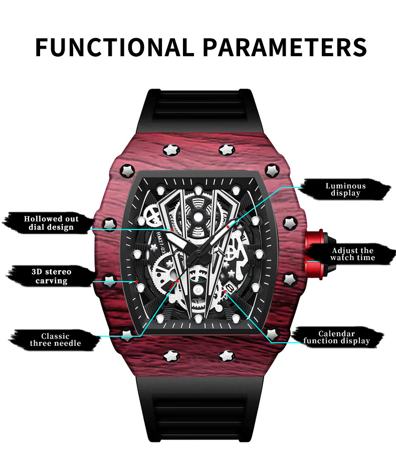 BINBOND B8577 Fashion Men's Qu - Rubber Strap Diver บทวิจารณ์และราคา