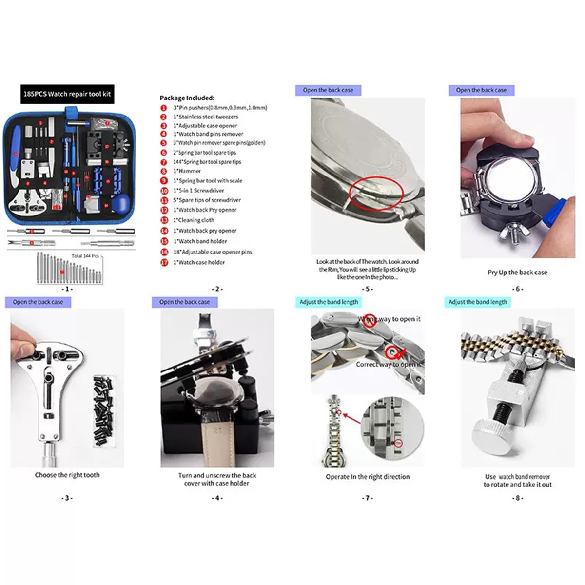 NEW 185pcs Watch Repair Kit Pr - Spring Bar Tool Set บทวิจารณ์และราคา