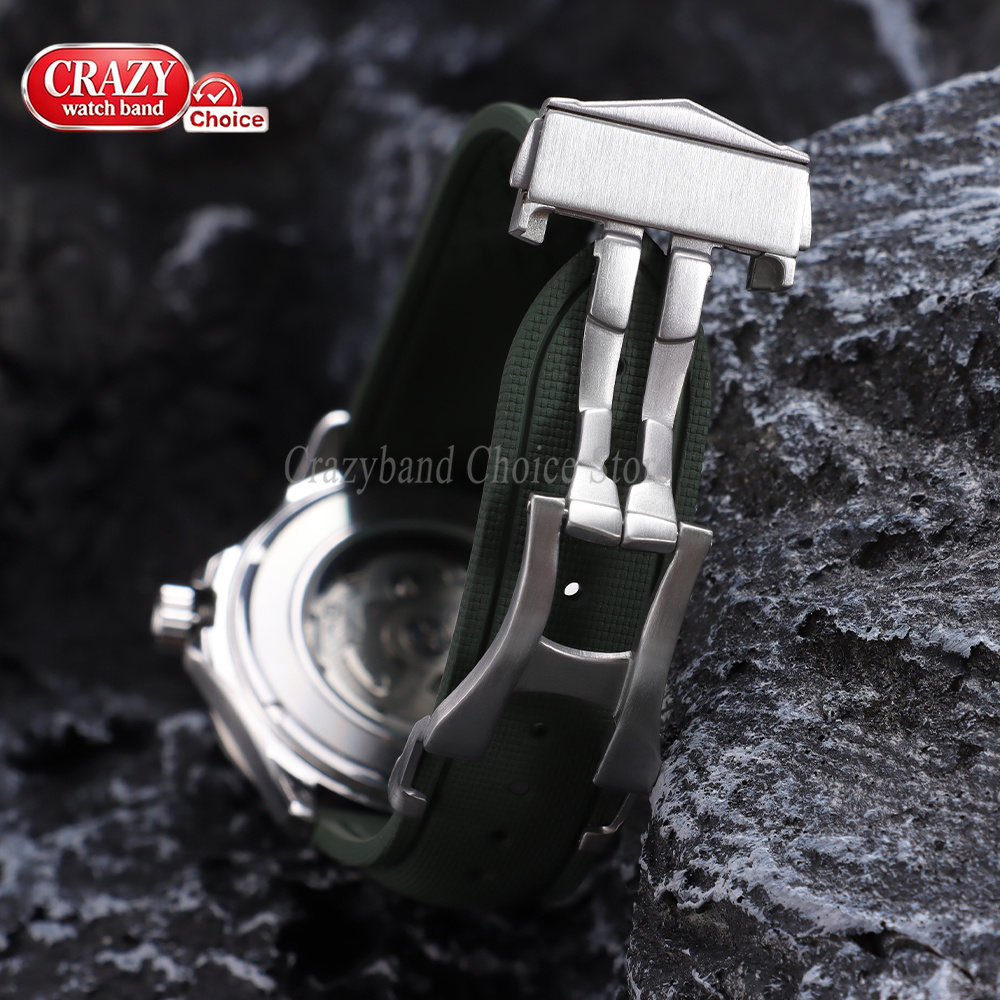 High Quality FKM Rubber Watch  - Butterfly Clasp Deployant บทวิจารณ์และราคา