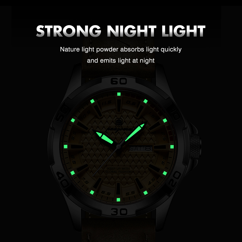 PAAZOMU Brand Men Fashion Quar - Leather Watch Band Men บทวิจารณ์และราคา