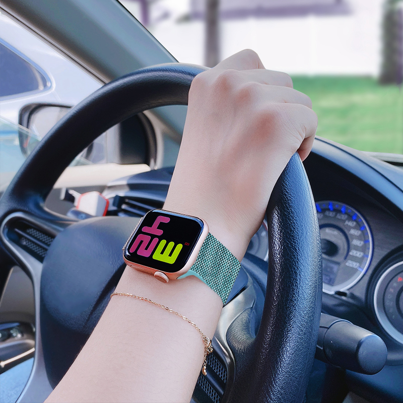 New Original Denim nylon strap - Milanese Loop Magnetic บทวิจารณ์และราคา