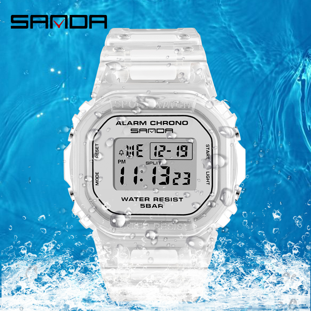 SANDA White Fashion Sport Watc - Rubber Strap Diver บทวิจารณ์และราคา