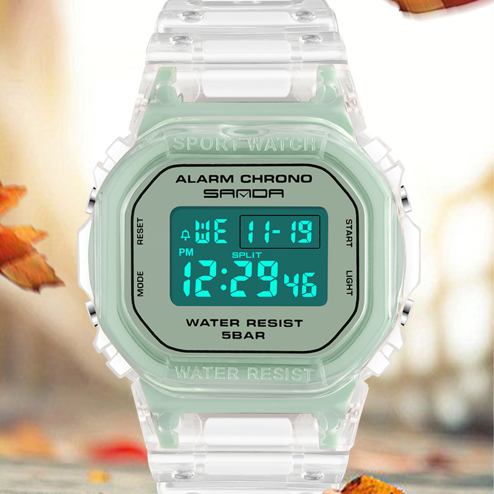 SANDA White Fashion Sport Watc - Rubber Strap Diver บทวิจารณ์และราคา