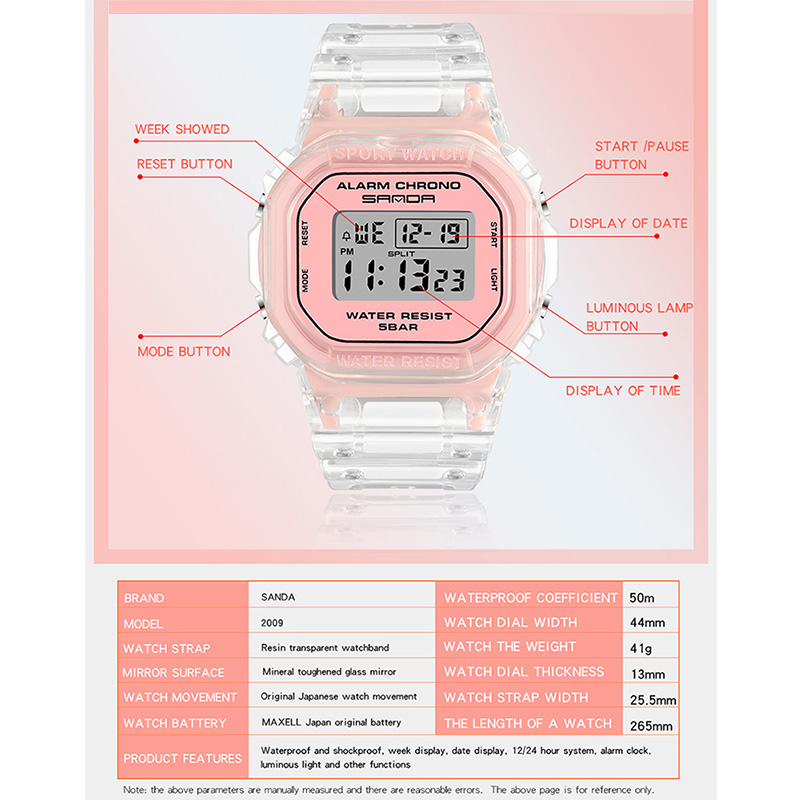 SANDA White Fashion Sport Watc - Rubber Strap Diver บทวิจารณ์และราคา
