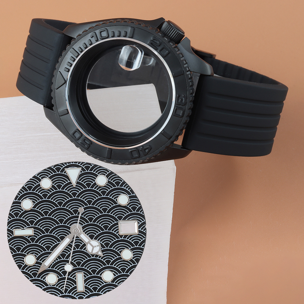 Black PVD 42mm Watch Case Rubb - Rubber Strap Diver บทวิจารณ์และราคา