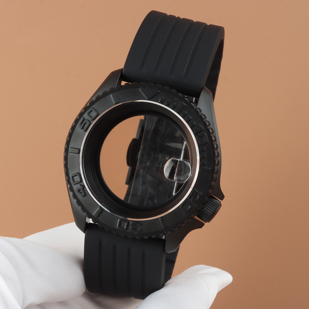 Black PVD 42mm Watch Case Rubb - Rubber Strap Diver บทวิจารณ์และราคา