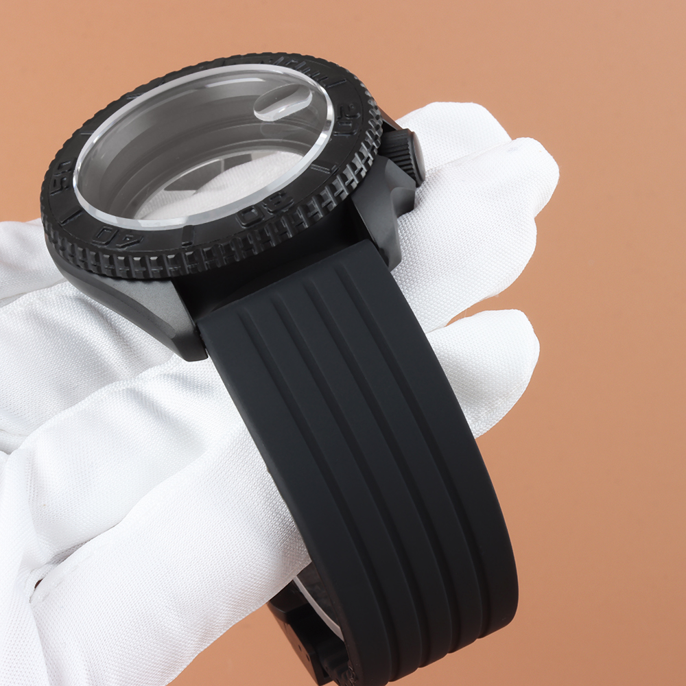Black PVD 42mm Watch Case Rubb - Rubber Strap Diver บทวิจารณ์และราคา