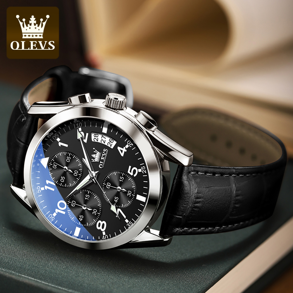 OLEVS 2878 Original Man Watch  - Leather Watch Band Men บทวิจารณ์และราคา