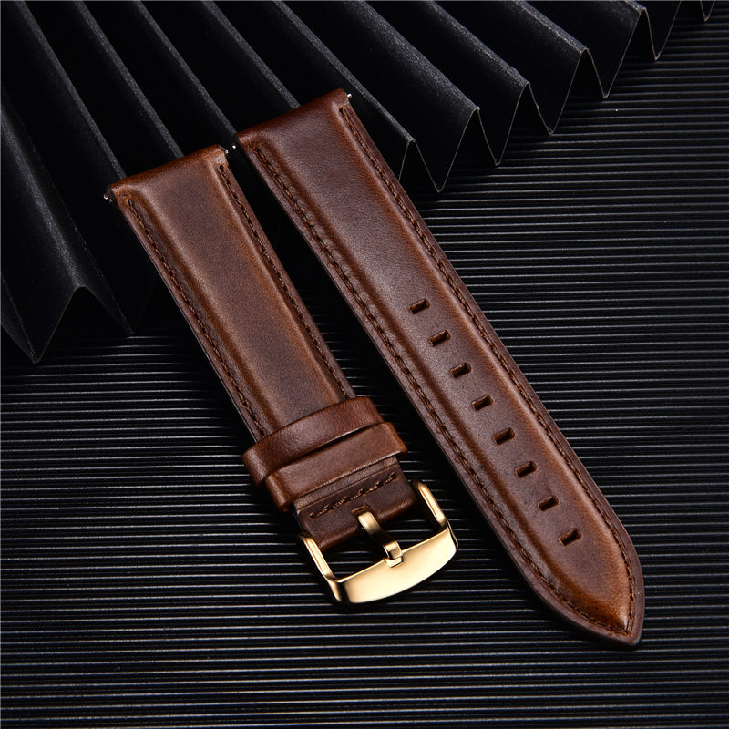 High Quality Genuine Leather W - Leather Strap Quick Release บทวิจารณ์และราคา
