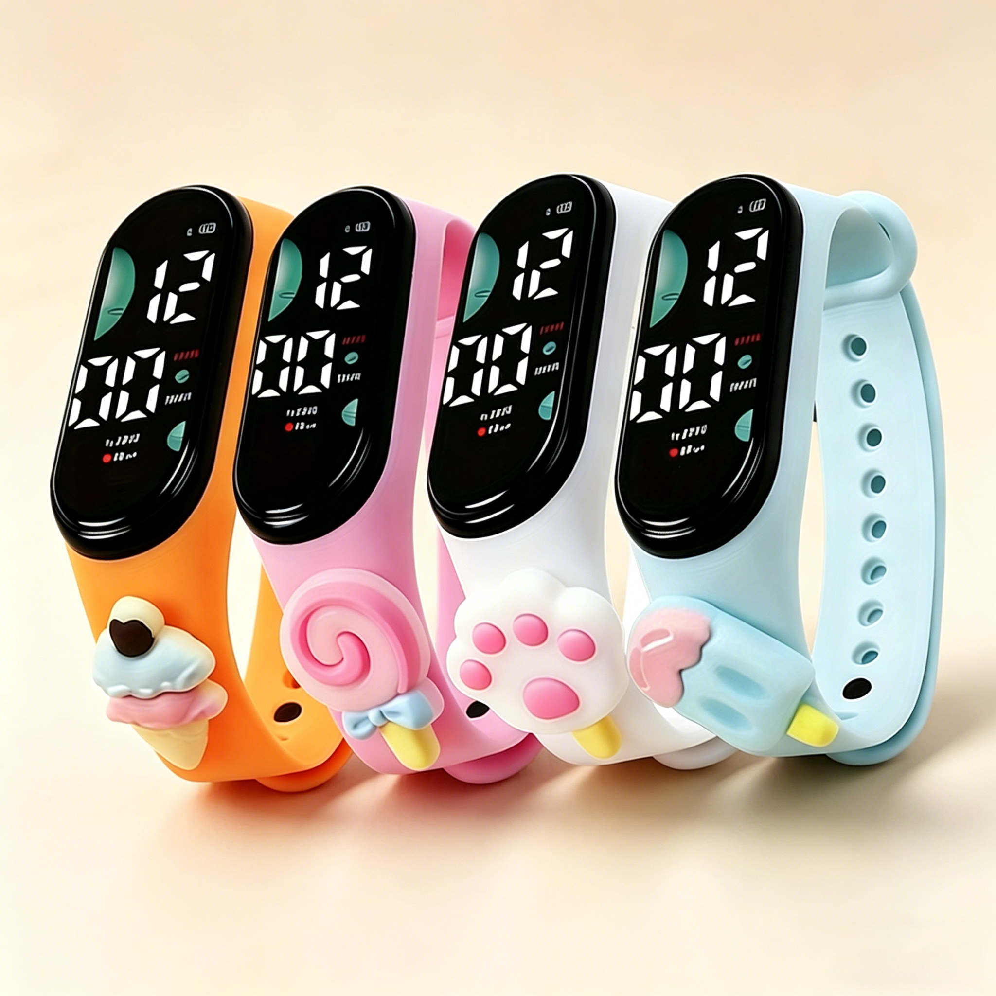 Cute 3D Cartoon Digital Watch  - Silicone Band Women บทวิจารณ์และราคา