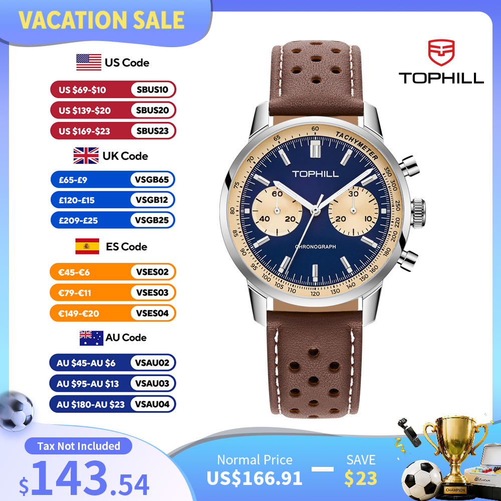 TOPHILL Vintage Racing Chronog - Tropic Strap Vintage บทวิจารณ์และราคา
