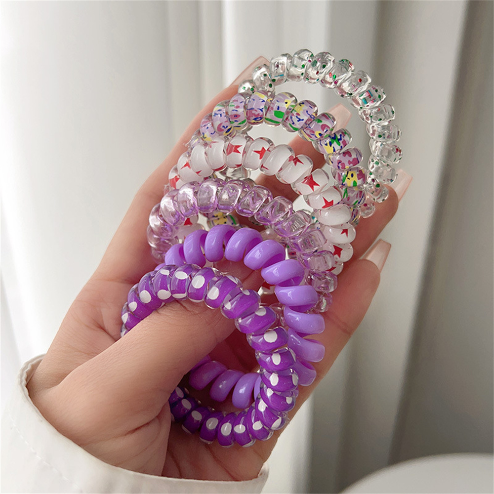 6pcs Sweet Cute Colorful Spira - Silicone Band Women บทวิจารณ์และราคา