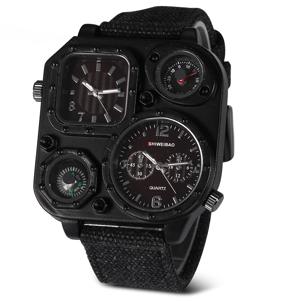 Quartz Mens Watches Top Brand  - Canvas Strap Watch บทวิจารณ์และราคา