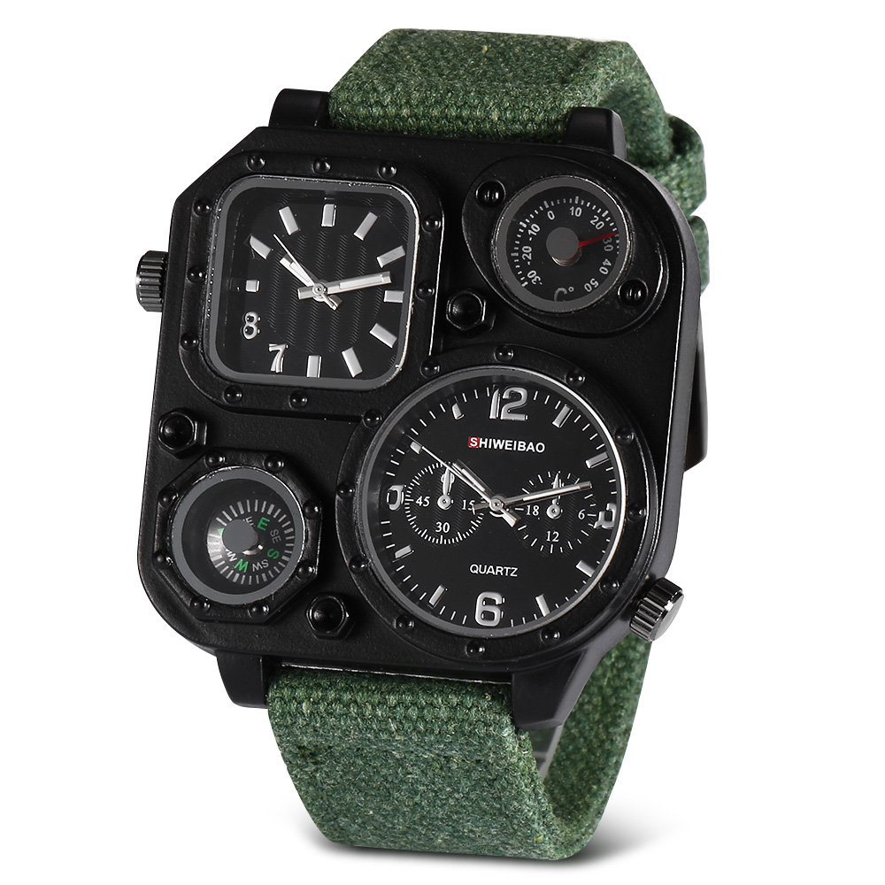 Quartz Mens Watches Top Brand  - Canvas Strap Watch บทวิจารณ์และราคา