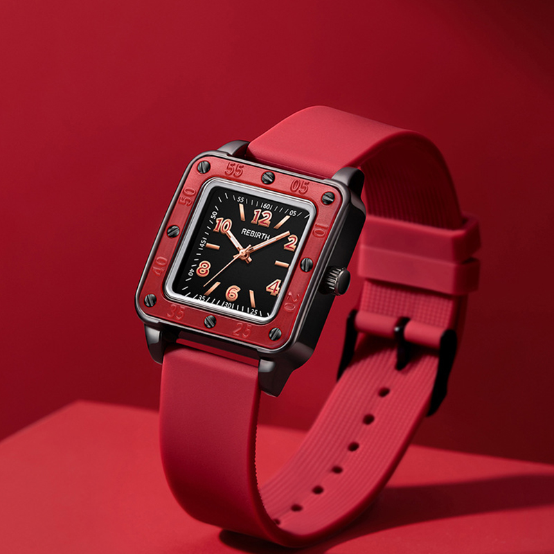 Square Silicone Band Women Wat - Silicone Band Women บทวิจารณ์และราคา