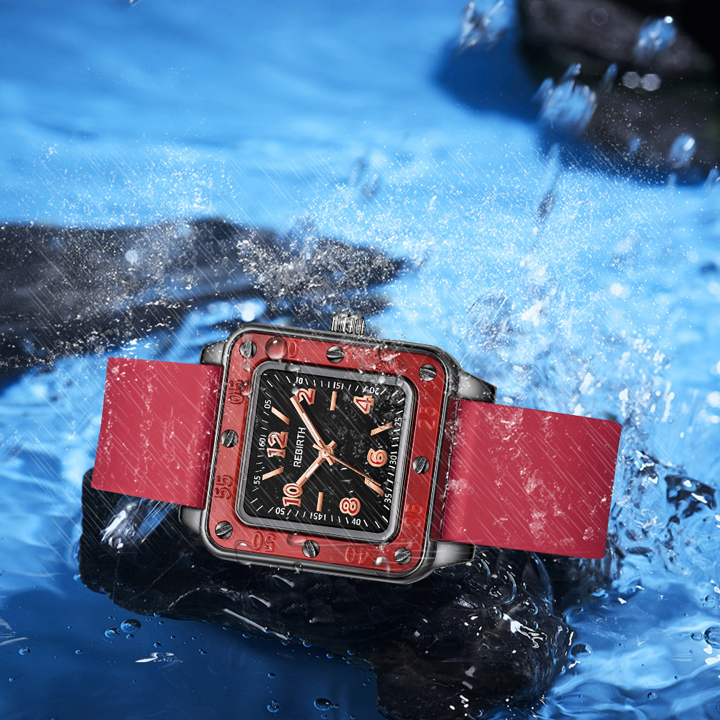 Square Silicone Band Women Wat - Silicone Band Women บทวิจารณ์และราคา