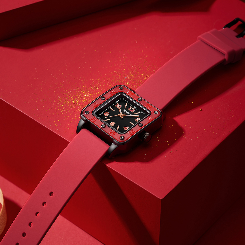 Square Silicone Band Women Wat - Silicone Band Women บทวิจารณ์และราคา