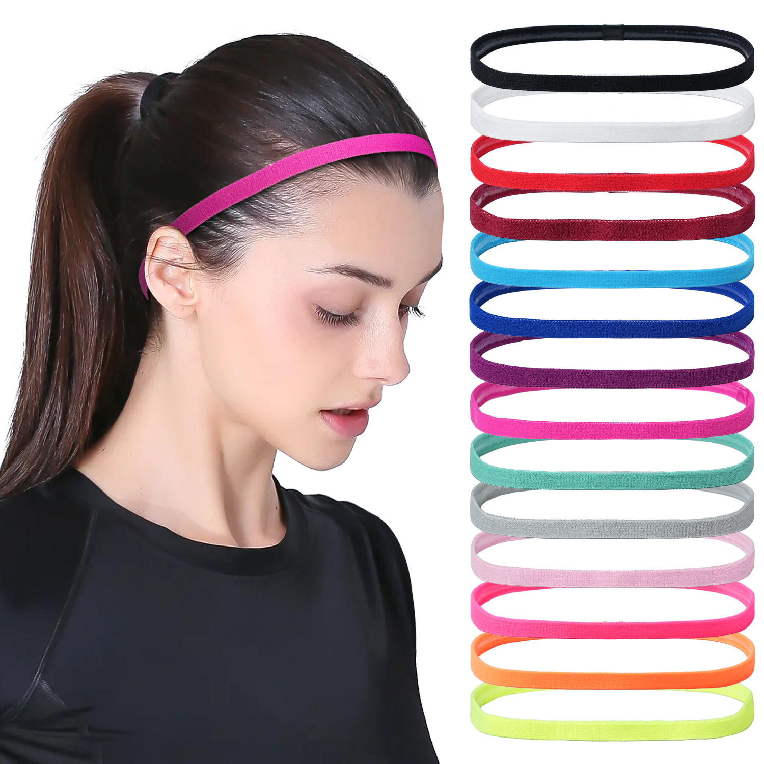 3Pcs Non-Slip Sports Hairband  - Silicone Band Women บทวิจารณ์และราคา