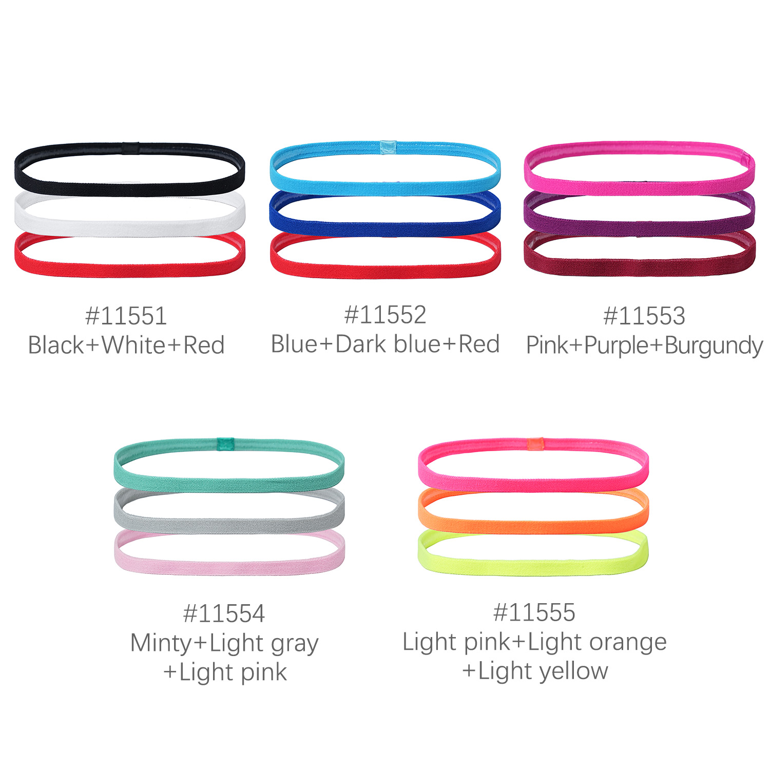 3Pcs Non-Slip Sports Hairband  - Silicone Band Women บทวิจารณ์และราคา