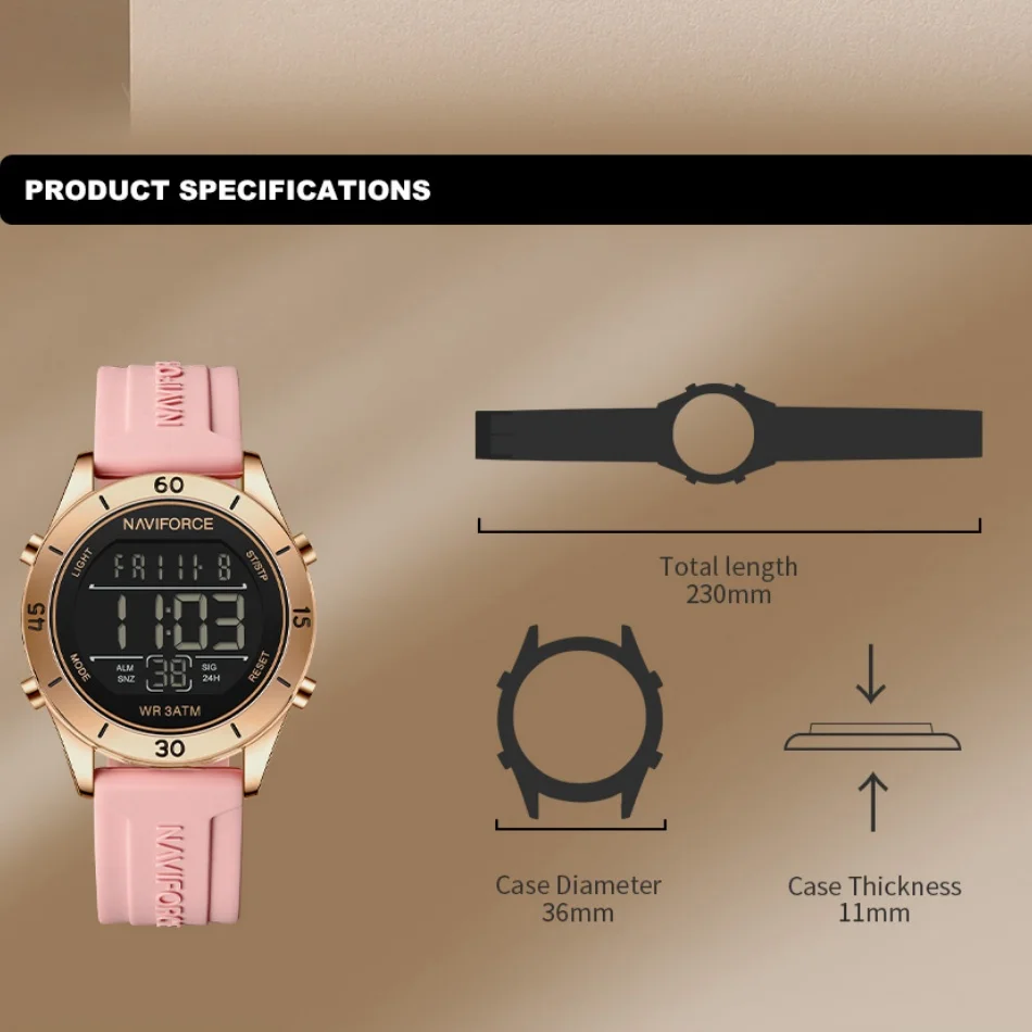 NAVIFORCE Watch For Women Fash - Silicone Band Women บทวิจารณ์และราคา