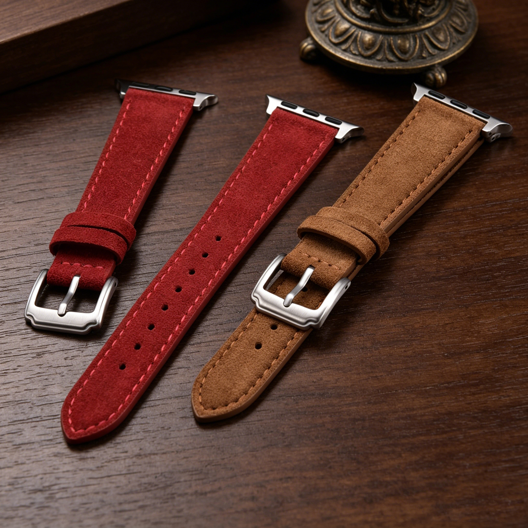 Brown Suede Leather Watch Band - Suede Strap Watch บทวิจารณ์และราคา