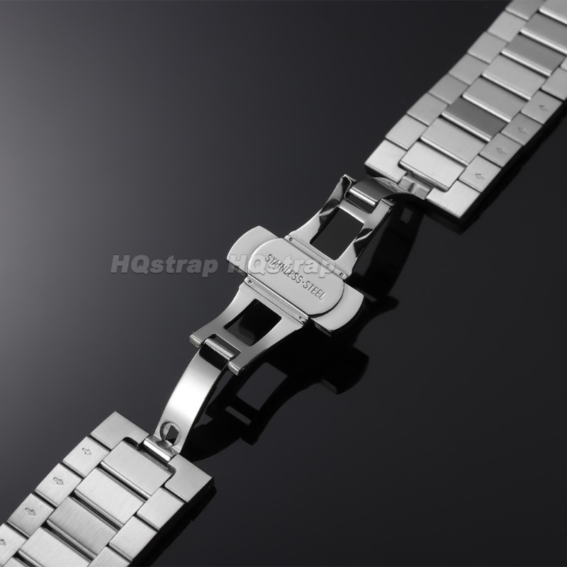Solid Stainless Steel Watch Ba - Butterfly Clasp Deployant บทวิจารณ์และราคา