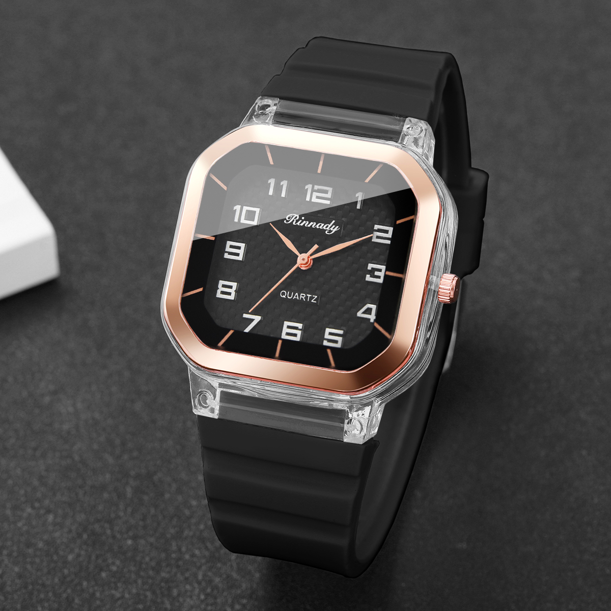 Fashion  Square Arabic Dial Wo - Silicone Band Women บทวิจารณ์และราคา