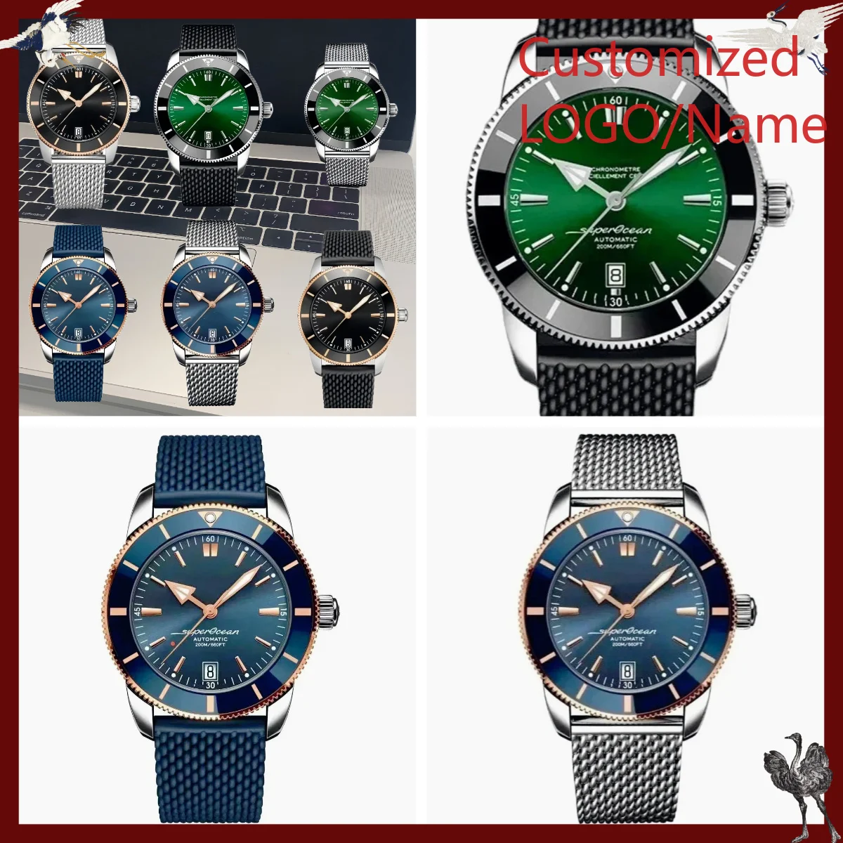 A1212 Store Customized Watches - Rubber Strap Diver บทวิจารณ์และราคา