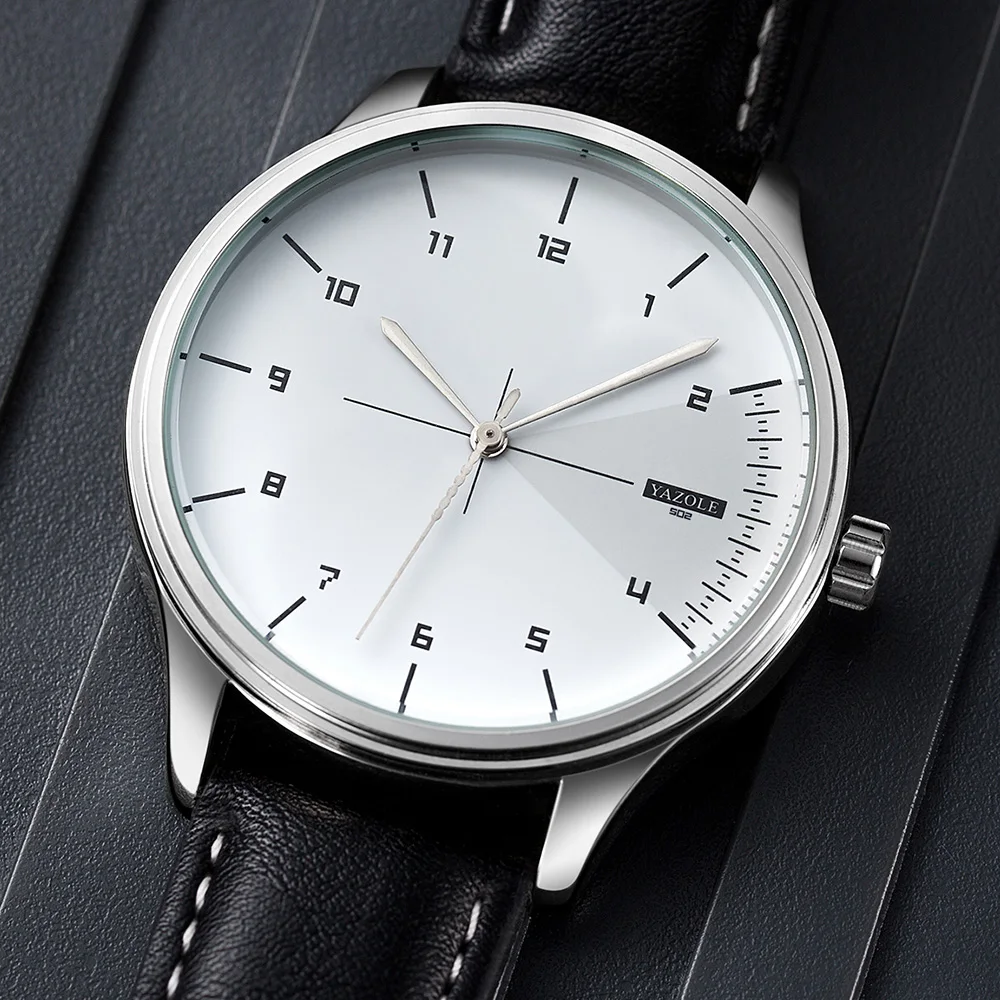 Top Brand YAZOLE Quartz Watche - Leather Watch Band Men บทวิจารณ์และราคา
