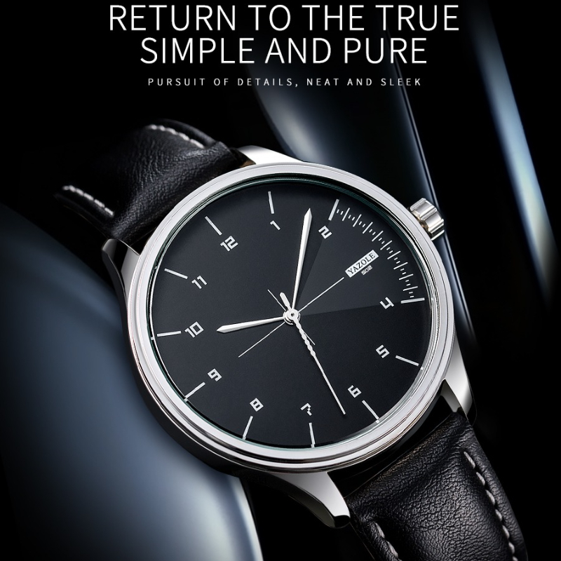 Top Brand YAZOLE Quartz Watche - Leather Watch Band Men บทวิจารณ์และราคา